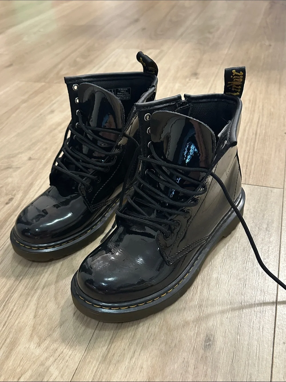 New! Doc Martens Patent Leather Black Boots Toddler 2